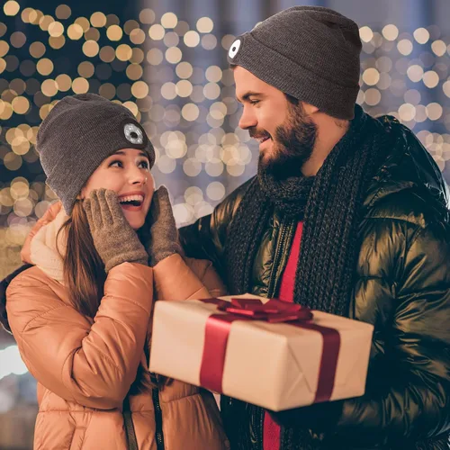 Miniatura 7 de OOPOR Gorro LED con luz - Gorro de punto con luz recargable, unisex, cálido