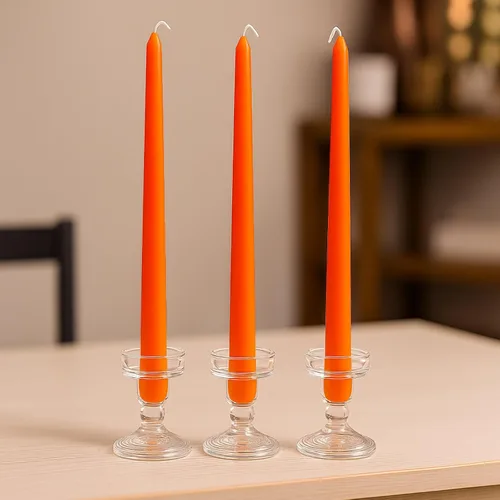 Miniatura 60 de Efavormart 12 Pack 11" Velas cónicas de cera de parafina de rosa mate de color oro rosa de alta calidad, velas de cena largas sin aroma, con mecha