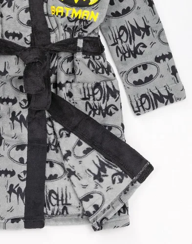 Miniatura 4 de DC Comics Batman Dressing Gown Boys Kids Grey Dark Knight Pjs Bathrobe