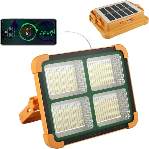 Luz de trabajo recargable portátil solar, 16500 mAh, 120 W, batería de inundación magnética, luz de trabajo de 10000 lm, luces LED para exteriores,
