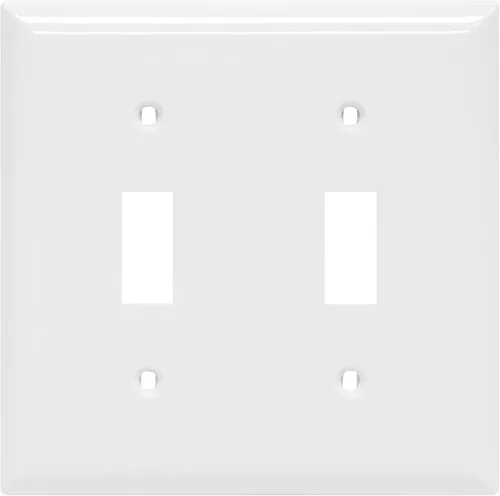 Miniatura 7 de Power Gear - Placa para interruptor doble en pared, gran tamaño, color almendra claro