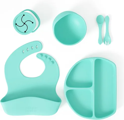 Miniatura 13 de Set de alimentación para bebés y bebés en silicona de grado alimenticio (juego de 10 piezas)