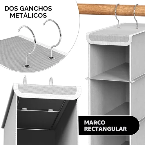 Miniatura 5 de Simple Houseware - Paquete de 2 organizadores colgantes con 10 estantes, color gris