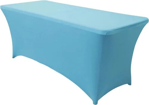 Miniatura 36 de Obstal Funda de mesa de elastano elástica de 4 pies para mesas plegables estándar, paquete de 2 manteles rectangulares universales ajustables