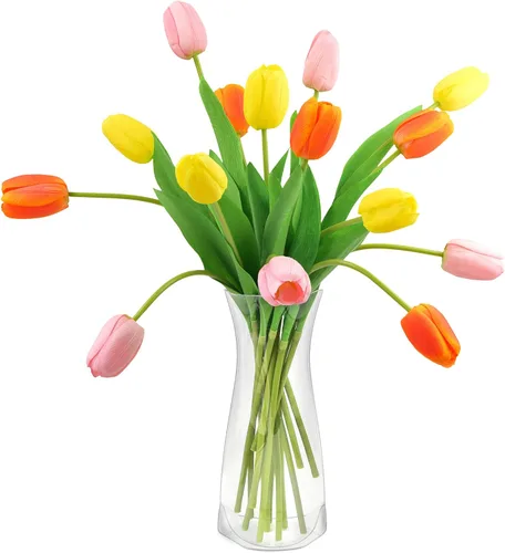 Miniatura 11 de FiveSeasonStuff - Flores artificiales de tulipanes, se sientes reales al tacto, ideales como ramo de boda, decoración del hogar, fiesta, arreglos