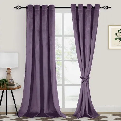 Miniatura 42 de XWZO Cortinas de terciopelo azul de 63 pulgadas de largo, elegantes cortinas de lujo suaves para sala de estar, aislamiento térmico, oscurecimiento