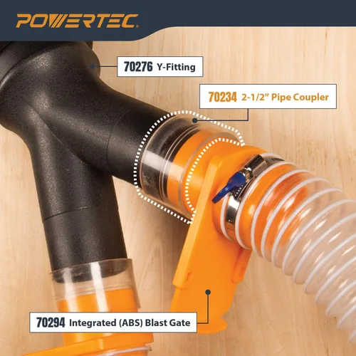 Miniatura 4 de POWERTEC 70234 2-1/2" Acoplamiento de Tubería, Transparente Acoplador de tubo transparente de 2-1/2
