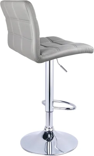 Miniatura 7 de Leopard - Taburetes de bar ajustables de piel sintética moderna con respaldo, juego de 3, taburetes giratorios de altura de mostrador, taburetes