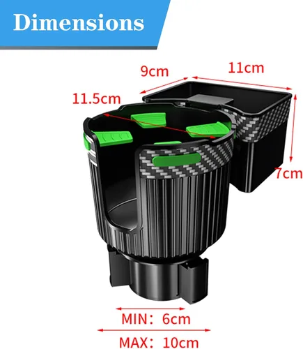 Miniatura 4 de Portavasos grande con soporte para teléfono para tu coche, con revestimiento de goma, base giratoria que sostiene de forma segura la botella de agua