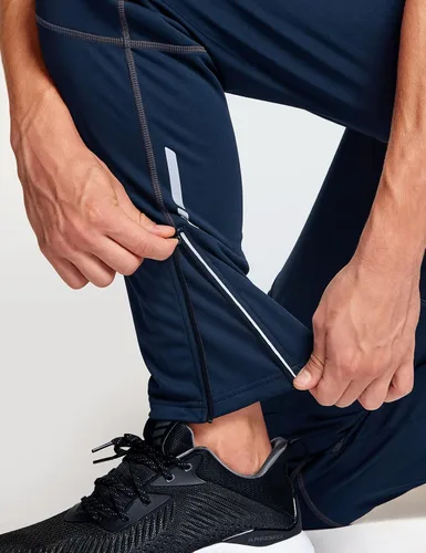 Miniatura 6 de TSLA Pantalones de ciclismo térmicos resistentes al viento para hombre, con forro polar, pantalones de ciclismo para exteriores, pantalones