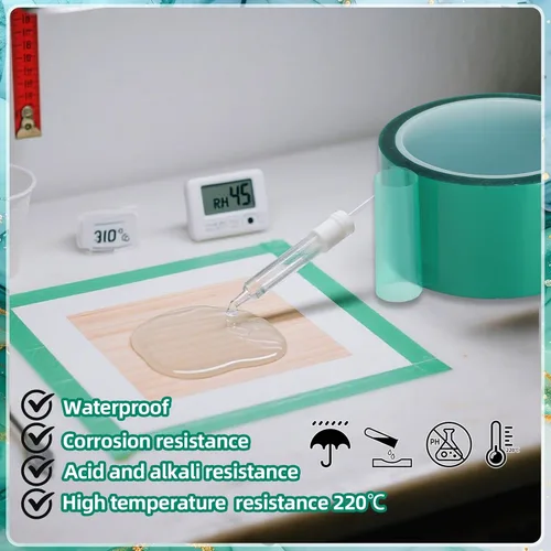 Miniatura 5 de 2 rollos de cinta de resina 1.96 pulgadas × 108 pies de cinta de epoxi resistente a altas temperaturas 220℃, cintas de epoxi para joyería DIY, mesa