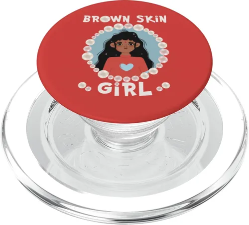 Brown skin girl skin pearls Indian Girl Black Girls matching PopSockets MagSafe PopGrip for iPhone