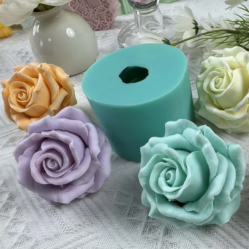 Miniatura 3 de Molde de silicona de flor de rosa 3D, moldes de flores epoxi, decoración de manualidades, molde de cera de vela, molde de silicona para pastel