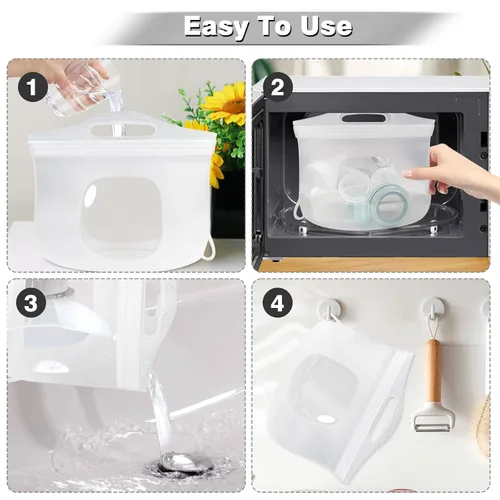 Miniatura 4 de Bolsa esterilizadora de vapor de silicona de 2L para biberones, bolsa esterilizadora reutilizable para accesorios de sacaleche, chupetes
