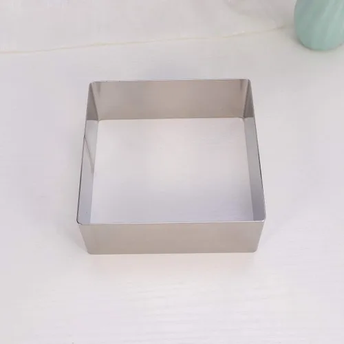 Miniatura 6 de Luxshiny Anillo cuadrado de acero inoxidable para tartas de 5.19 pulgadas, reutilizable, molde de mousse, herramienta para hornear para pastelería