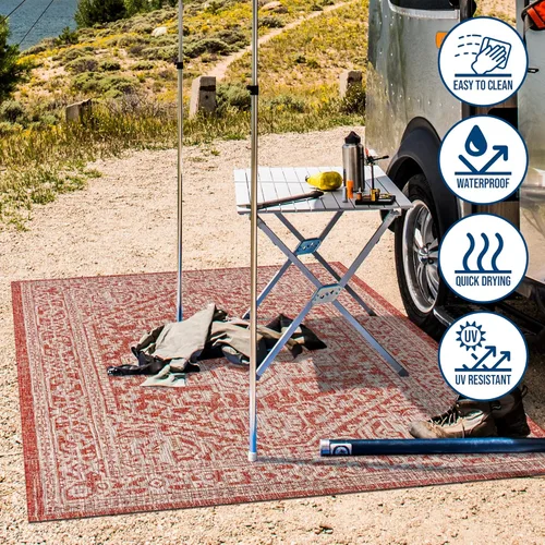 Miniatura 57 de Eyely BMS101D-28 - Alfombra de pasillo con textura de medallón de Santa Mónica Slesi, para interiores y exteriores, estilo costero, bohemio, Gris