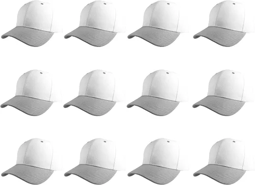 Miniatura 40 de Gorras de béisbol con correa trasera ajustable, lisas, negras, 12