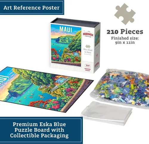 Miniatura 3 de Boardwalk Maui Road to Hana - Rompecabezas personal de 210 piezas, rompecabezas con caja premium, regalos hawaianos para adultos, 6 x 8 pulgadas