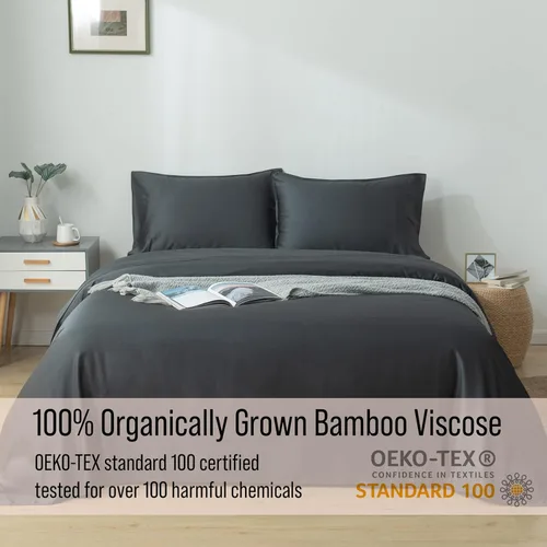 Miniatura 4 de Bella Coterie Juego de fundas de almohada de bambú viscosa de lujo tamaño queen 100% cultivado orgánicamente Ultra suave Refrescante 2