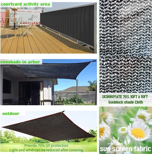 Miniatura 4 de UCINNOVATE Tela de protección solar para invernadero, 70 % de malla para invernadero, tela de malla de 10 x 10 pies, protección solar, resistente a
