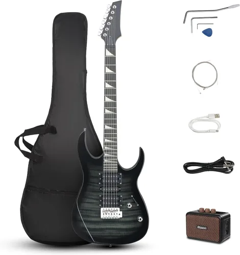 Miniatura 9 de Ktaxon Guitarra Eléctrica de 39" con Amplificador de 20 Vatios, Kit de Guitarra de Inicio Modelo 170 de Tamaño Completo para Principiantes