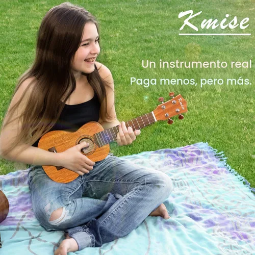 Miniatura 8 de Kmise Ukelele profesional para adultos principiantes, lección en línea gratuita, ukelele soprano de caoba de 21 pulgadas con kit de iniciación