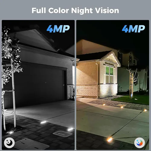 Miniatura 5 de Hiseeu Cámaras de seguridad solares inteligentes para exteriores, alimentadas por baterías, Wi-Fi, 3K, 4MP, detección de movimiento PIR/AI
