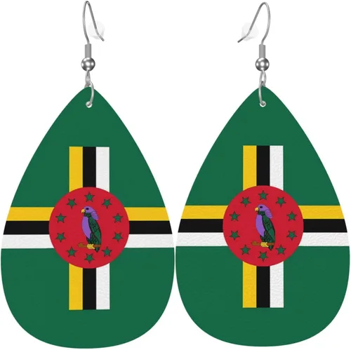 Miniatura 34 de Pendientes de bandera de país en forma de lágrima para mujer, ligeros, de cuero, colgantes, joyería patriótica para regalos