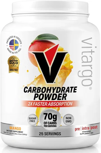 Miniatura 10 de Vitargo Polvo de carbohidratos, reposición de glucógeno muscular 2 veces más rápida, ponche de frutas de 1.7 libras, Pre, Intra y Post, polvo