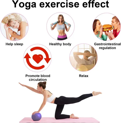 Miniatura 6 de 2 pelotas de pilates de 9.1 in, pelota pequeña de estabilidad para yoga, entrenamiento de núcleo y terapia física, viene con popote inflable