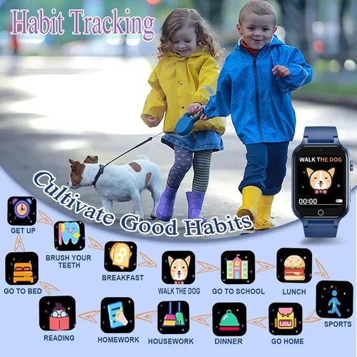 Miniatura 8 de Reloj inteligente para niños de 4 a 12 años, 26 juegos de rompecabezas, cámara HD, reproductor de música de video, podómetro, linterna, cronómetro