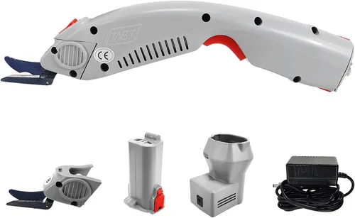 WBT-1 Tijeras eléctricas para cortar tela, tijeras eléctricas inalámbricas de tela con 2 cuchillas (1 batería)
