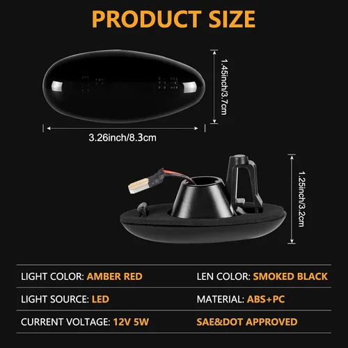 Miniatura 5 de Gempro Luces LED de doble guardabarros laterales para Chevy Silverado GMC Sierra 2500 3500 2001-2014 rojo ámbar, luces de marcador de cama de doble