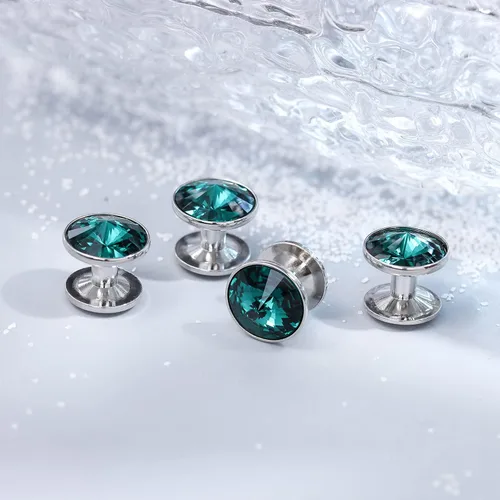Miniatura 46 de HAWSON Gemelos para hombre con juego de tachuelas de camisa de 4/6 piezas, caja de regalo, joyería para hombre o accesorios para boda, fiesta