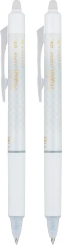 Miniatura 2 de PILOT FriXion Ball Clicker - Bolígrafo retráctil de tinta de gel borrable, punta extrafina, 0.020 in, barril blanco, tinta negra, paquete de 2