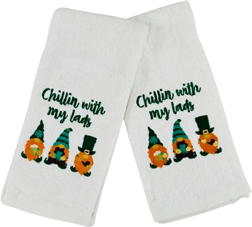 Miniatura 25 de Serafina Home Toallas de mano de baño irlandesas del día de San Patricio: suave y absorbente para invitados de cocina con bordado de trébol verde