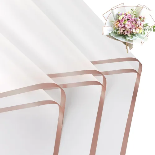FUHITIM 20 Hojas de Papel de Envoltura de Flores - Papel de Envoltura de Ramo Floral Impermeable, Papel de Embalaje para Suministros de Floristería