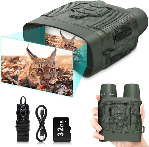 Gafas de visión nocturna, prismáticos Profey 4K de visión nocturna para adultos, gafas de visión nocturna recargables para caza y seguridad, tarjeta