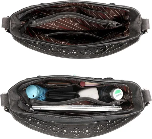 Miniatura 5 de Montana West Bolsa de transporte oculta de la colección Boot Scroll para mujer bolso de hombro occidental de cuero vegano con cartera