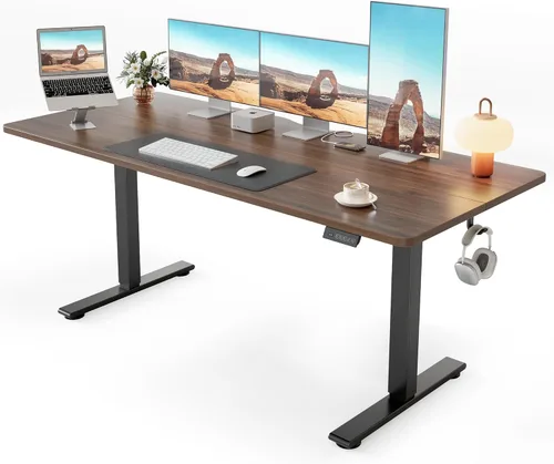 Miniatura 9 de Cubiker Escritorio de Pie de 40 x 24 Pulgadas, Mesa Eléctrica de Oficina en Casa de Altura Ajustable, Escritorio Sit-Stand con Tablero de Empalme