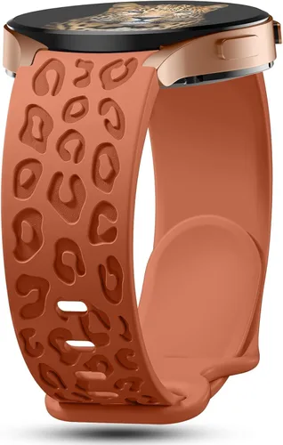 Miniatura 22 de Bandas grabadas sin huecos con diseño de leopardo compatibles con Samsung Galaxy Watch 6/5/4 Band 40mm 44mm, Watch 6 47mm 43mm, 5 Pro 45mm, Watch 4