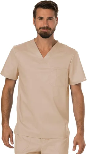 Miniatura 2 de Cherokee Conjunto de ropa quirúrgica Workwear Revolution WW690 con camiseta con cuello en V y pantalón delantero WW140, color caqui, parte superior