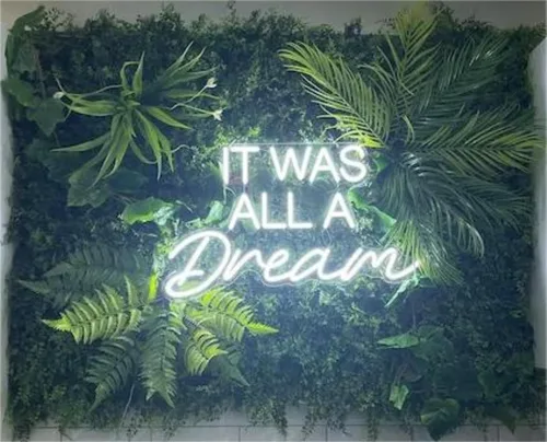 Miniatura 5 de Letrero de neón con texto en inglés «It Was All A Dream», luces LED de neón para decoración de pared, boda, letrero de neón personalizado