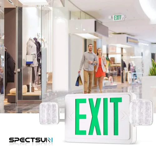 Miniatura 2 de SPECTSUN - Paquete de 8 luces LED de salida de emergencia con batería de respaldo, luces de salida de emergencia con cable comercial estándar de EE.