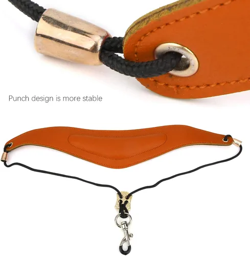 Miniatura 4 de Correa de saxofón acolchada para el cuello de saxofón con gancho giratorio, Naranja