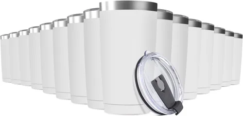 Miniatura 15 de Vaso de viaje de 20 oz, aislado al vacío, con tapa, de acero inoxidable, doble pared; taza térmica de café para el hogar, la oficina, al aire libre