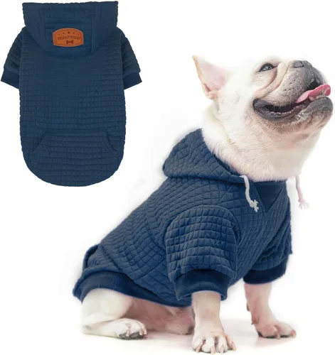 Miniatura 54 de BEAUTYZOO Sudadera con capucha para perro pequeño con bolsillos, ropa para perros pequeños y medianos, niño y niña, abrigos de algodón laminado tipo