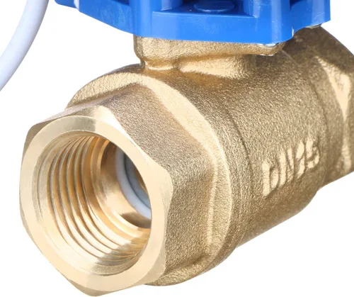 Miniatura 6 de Válvula de bola motorizada de 1/2 pulgada U.S. Solid Brass 9-24V AC/DC de 3 cables con cierre automático de puerto completo con anulación manual