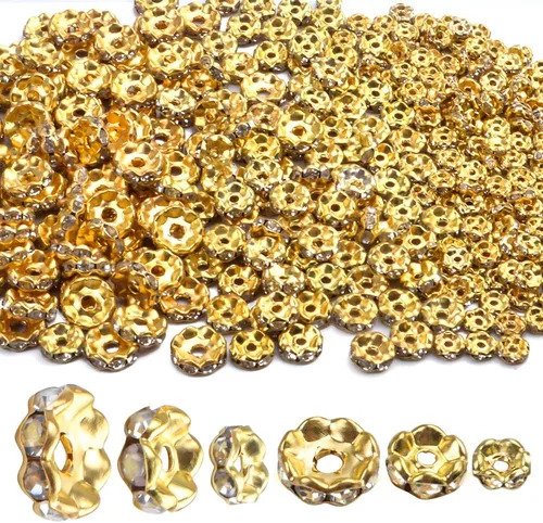 Miniatura 9 de Cuentas espaciadoras de cristal, 400 cuentas de diamantes de imitación de aleación de color negro pistola, accesorios para manualidades, joyas