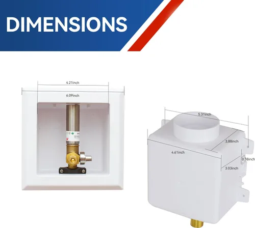 Miniatura 5 de Caja de salida para máquina de hielo con pararrayos de martillo de agua, entrada PEX de crimpado de 1/2 pulgada y conexión de salida de compresión